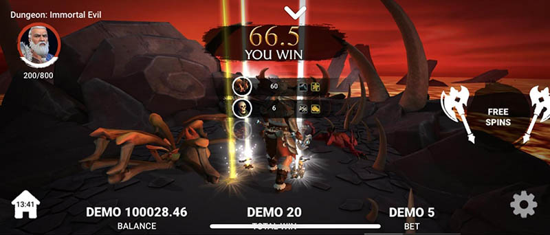 Dungeon Immortal Evil ボーナスゲームのバトル